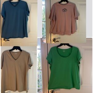 Lands' End, Columbia and REI Women's Short Sleeve Tops - Blue, Mauve, Tan, Green